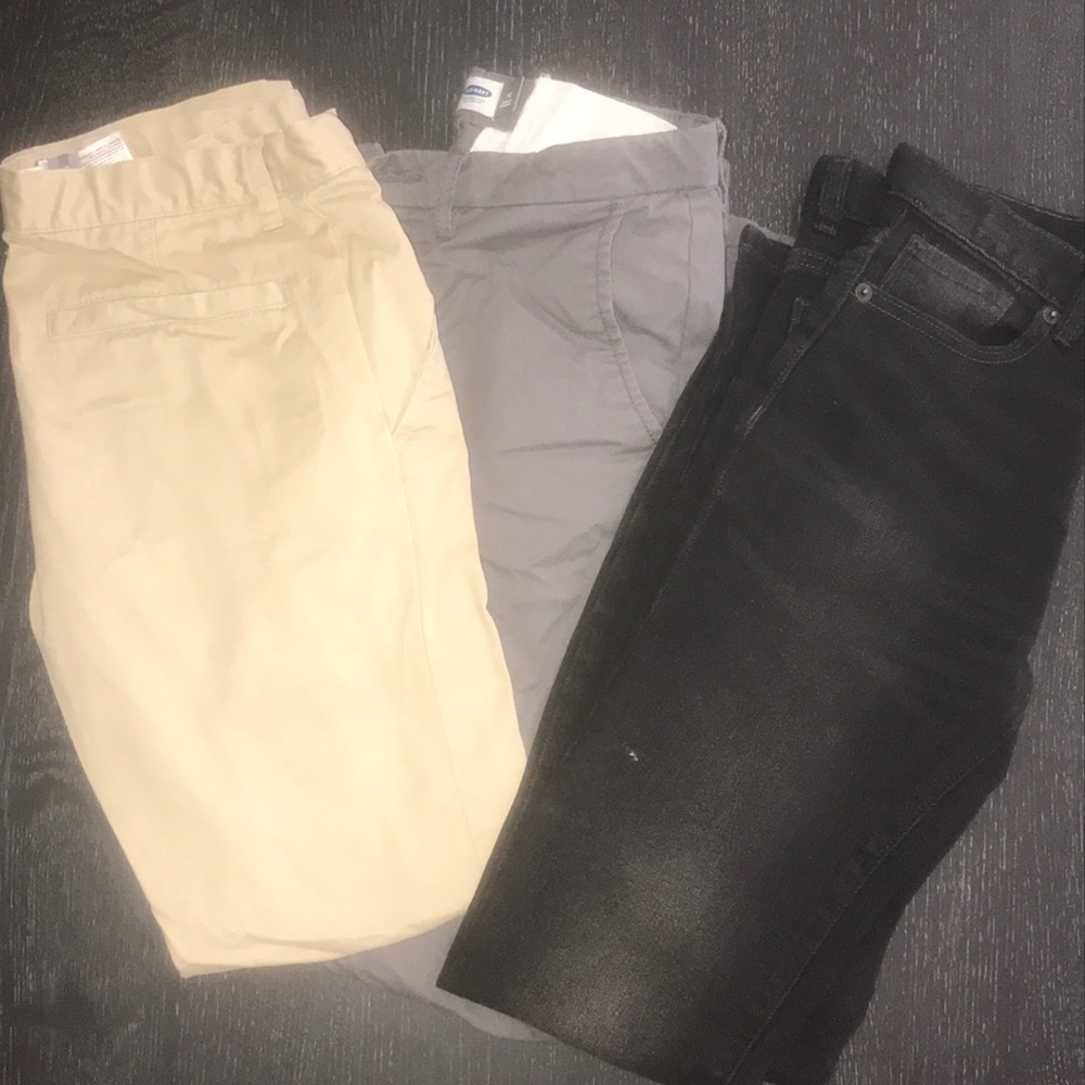 Old Navy slim fit pants/jeans 3 pairs boys 12